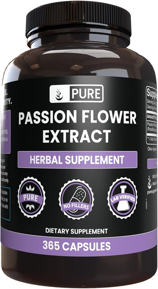 Pure Original Ingredients Passion Flower Extract (365 Capsules) No Magnesium Or Rice Fillers, Always Pure, Lab Verified