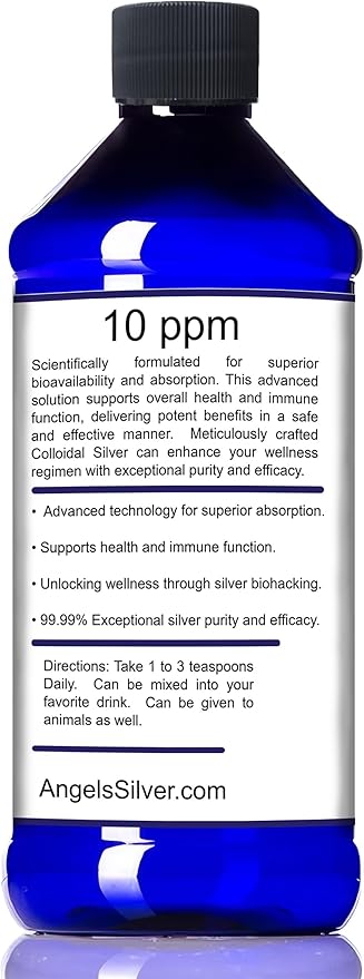 Colloidal Silver Immune Support 10 PPM Nano Liquid 16oz