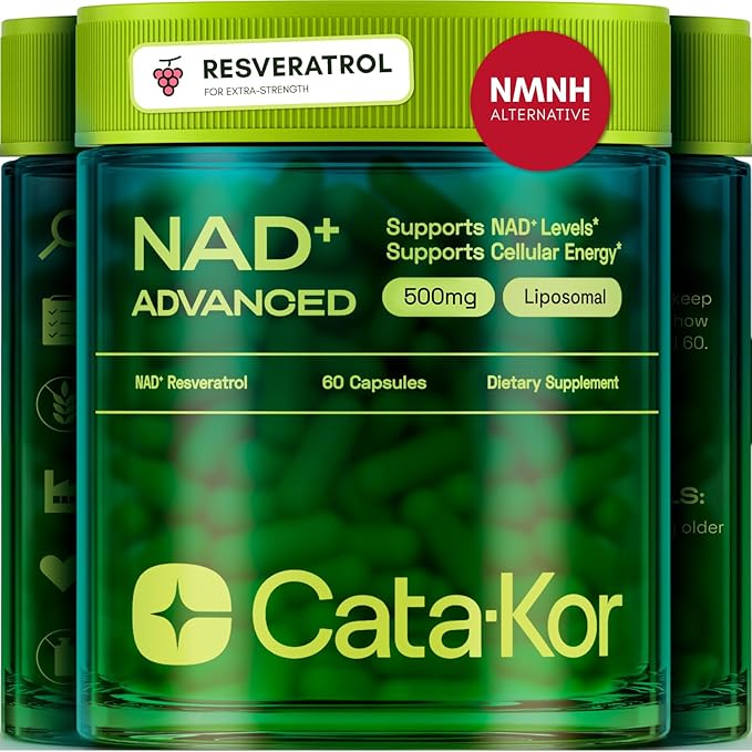 NMNH Supplement Alternative – Liposomal NAD + Resveratrol – 30-Day Supply – High Purity NAD Supplement for Energy & Healthy Aging – 60 Capsules