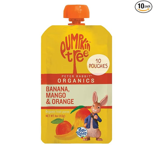 Pumpkin Tree Peter Rabbit Organics Mango, Banana and Orange Snacks, 4 Oz (Pack of 10)