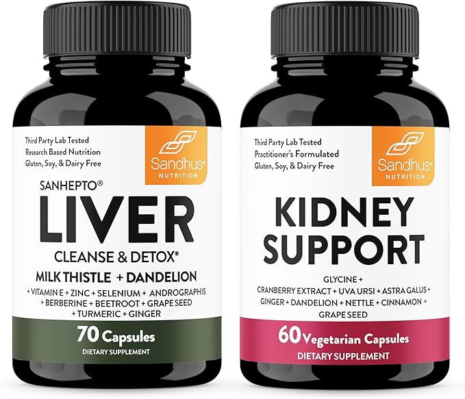 Sandhu's Liver Detox & Kidney Support Combo | Supports Liver, Kidney & Urinary Tract Health