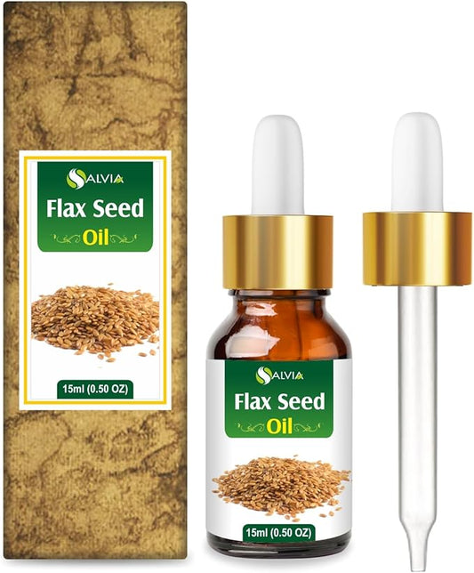 Flax Seed Oil 100% Natural Pure UNDILUTED Uncut Carrier Oil (0.5 fl oz)