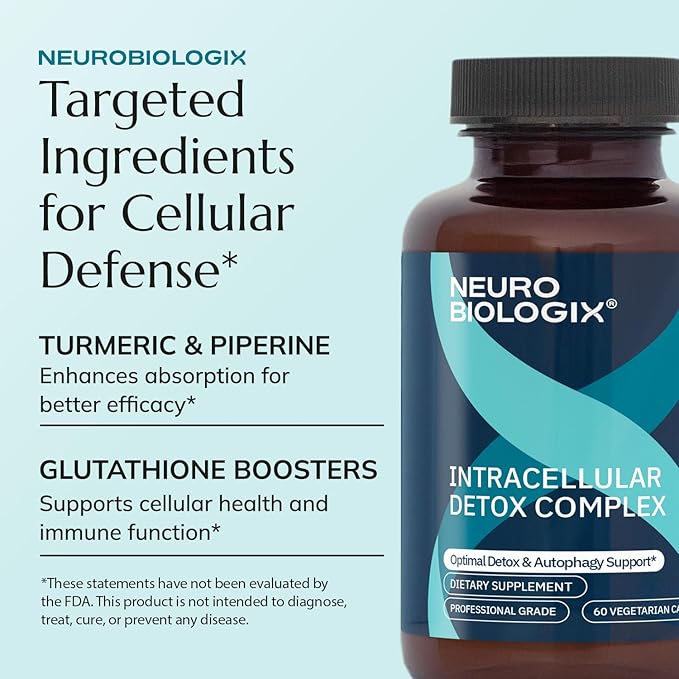 Intracellular Detox Support - Advanced Antioxidant & Energy Supplement – Supports Cellular Detox & Defense, Metabolic Balance & Longevity with NRF2 Activator, Turmeric, Piperine & Glutathione - 60Caps