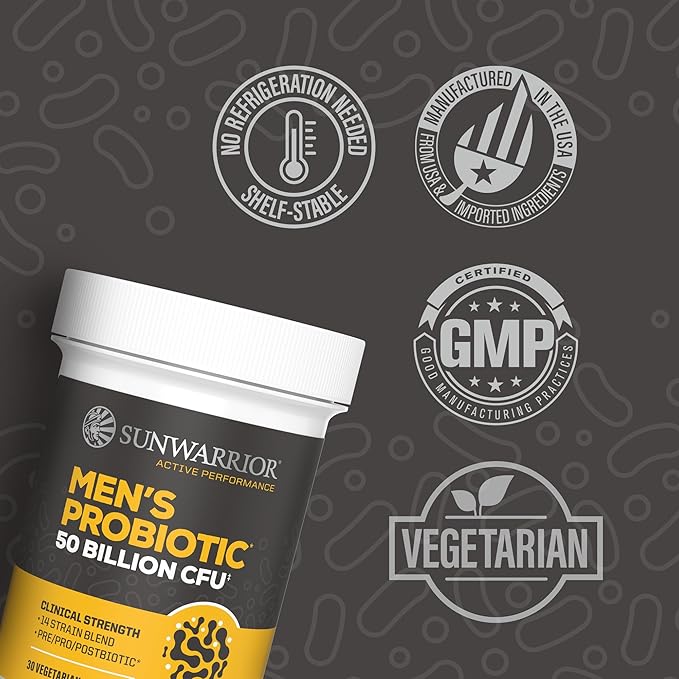 Probiotic 50 Billion CFU Probiotics Supplement Capsules 14 Strains + Prebiotics + Postbiotics for Men Gut Immune & Colon Health Energy & Endurance Support Soy-Free, Non-GMO, Clean Capsules 30 Servings