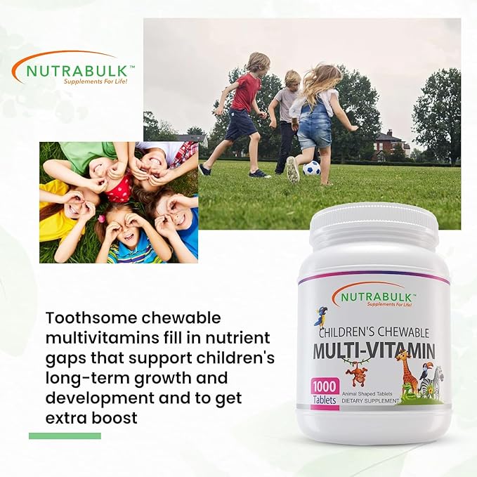 Children’s Chewable Multi-Vitamins - Promoting Kids' Overall Development - USA-Made, May Help to Support Immune, Bone, Brain & Overall Well Being- Vegan & Gluten Free - 12000 Cherry Tablets