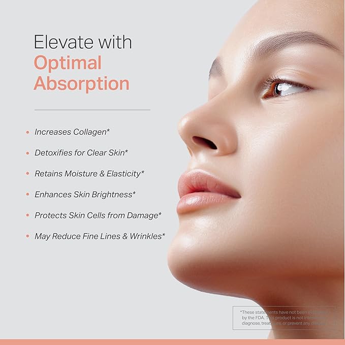 Liposomal Glutathione Supplement with Marine Collagen and Liposomal Vitamin C - Premium Skin Care Supplement - Enhanced Absorption Formula for Radiant Skin, Detox & Antioxidant Support - 60 Capsules