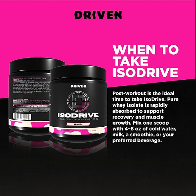 Driven Nutrition ISODRIVE Premium Whey Isolate (1lb, Vanilla)