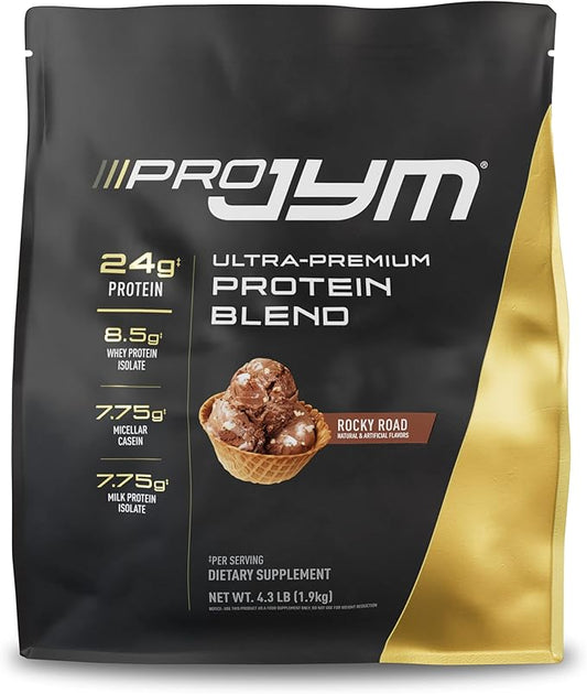 JYM Supplement Science Pro JYM Rocky Road Protein Powder - Whey Protein Isolates, Casein, & Milk Protein, Lean Muscle Building for Men & Women, 45 Servings