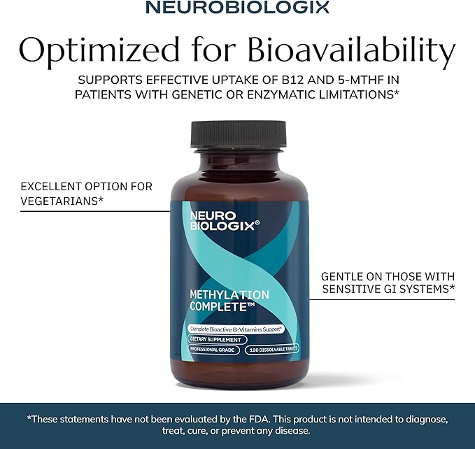 Methylation Complete - Methylated B-Complex to Aid 200+ Body Processes - Methyl B Complex for Energy, Cell Function & Immunity Aid - Enhanced Absorption Methylation Supplements with B12 B6 & Folate