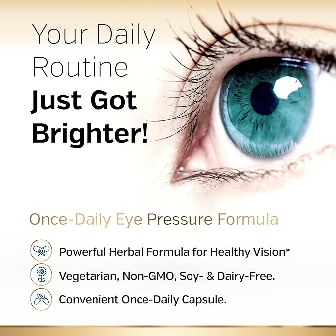 Sunergetic Premium Eye Pressure Support Supplement - Eye Pressure Supplement with Saffron, Lutein, Zeaxanthin, Bilberry & Pine Bark - Supports Ocular Health & Overall Vision - 30 Count