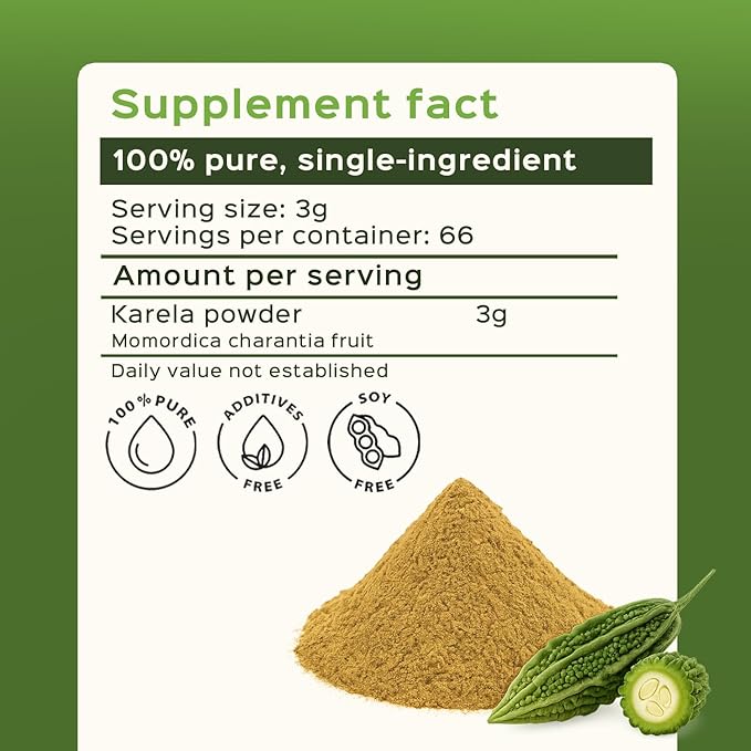 bixa BOTANICAL Bitter Melon Powder (Momordica Charantia/Karela Fruit Powder) - 200g / 7 Oz | Herbal Supplement for Skin and Stomach