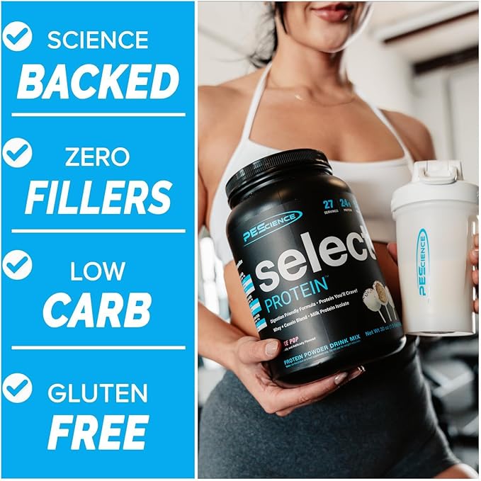 PEScience Select Protein Powder, Whey and Casein Blend, Clean Protein Powder for Women and Men, Low Calorie, Low Carb, Keto Friendly, Gluten Free - Frosted Chocolate Cupcake - 55 Servings