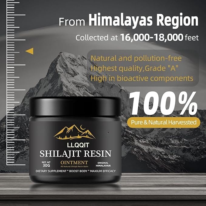 Pure Himalayan Shilajit Resin for Men & Women | Organic Shilajit Honey Resin with Fulvic Acid & 85+ Trace Minerals Complex for Energy Boost & Immune Support,Stamina and Muscle Building,600mg