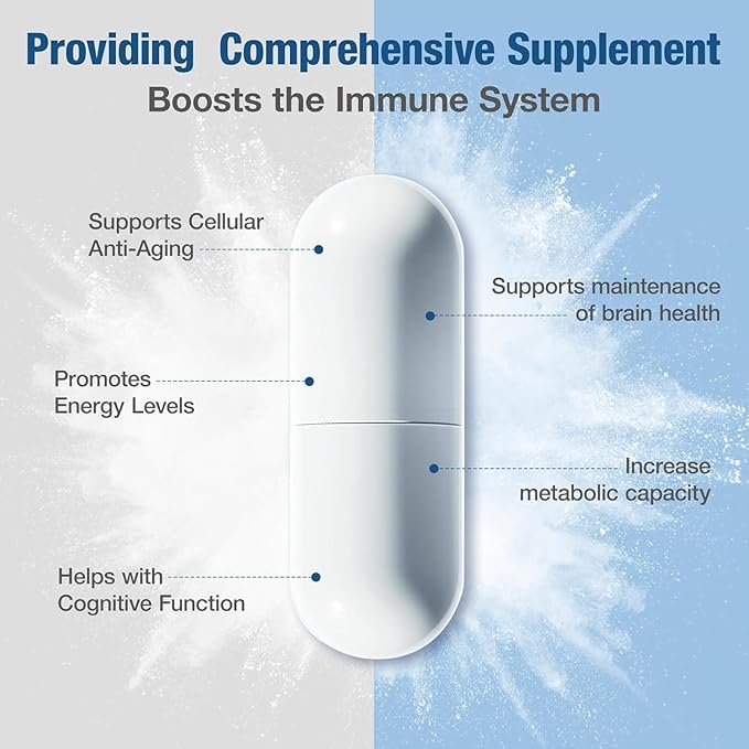 NAD Supplement - NAD Nicotinamide Riboside Resveratrol, Liposomal NAD+ Supplement 1000mg for for Women & Men - Healthy Aging, Brain and Cellular Energy, Non-GMO, 80 Capsules