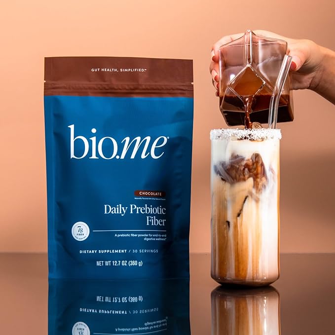 Daily Prebiotic Fiber Powder Chocolate - 7g Per Serving - Soluble & Insoluble Fiber Supplement Powder for Women & Men - Digestive Health & Gut Health - Sugar Free - 30 Servings