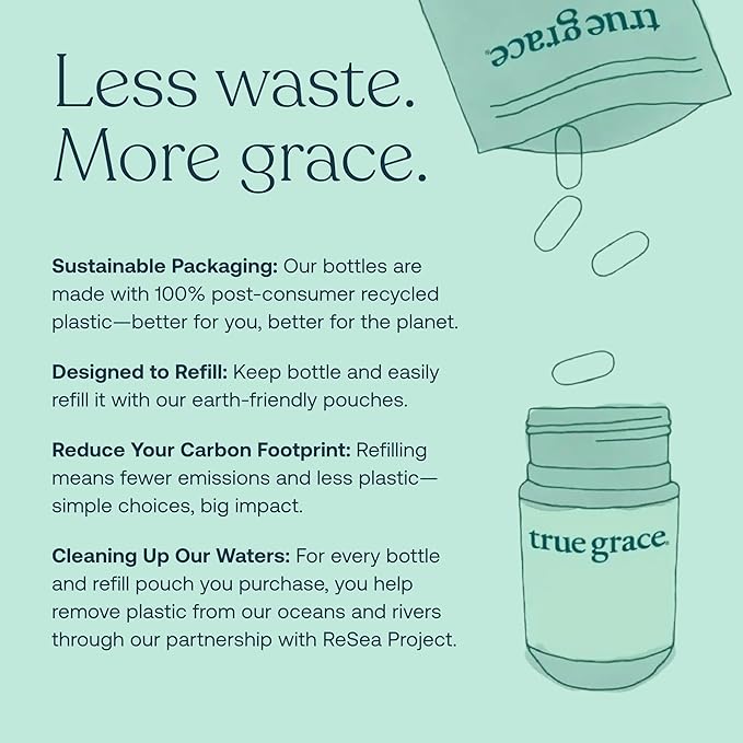 True Grace Daily Men’s Multivitamin 50+ - 60 Easy-to-Swallow Tablets - Immune, Energy, Longevity & Memory Support - Gluten Free, Soy Free, Vegan - 30 Servings
