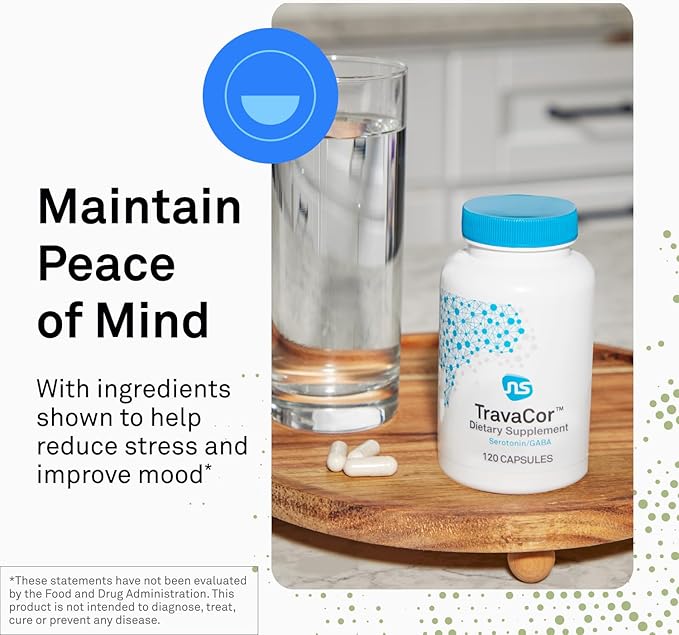 NeuroScience Mood Support Supplement - TravaCor - L Theanine Supplement with 5-HTP & More to Help Soothe Stress, Encourage Calm Sleep & Aid Healthy GABA Activity (120 Capsules)