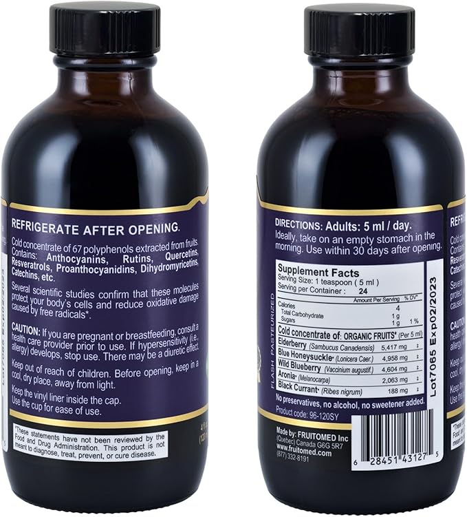 Immunia 67 Polyphenols - Elderberry Concentrate & Antioxidant Fruits. Premium Antioxidant Supplement with 67 Polyphenols (Anthocyanins, Quercetin, Resveratrol, etc.) 24-Day Supply per Bottle (1-Pack)