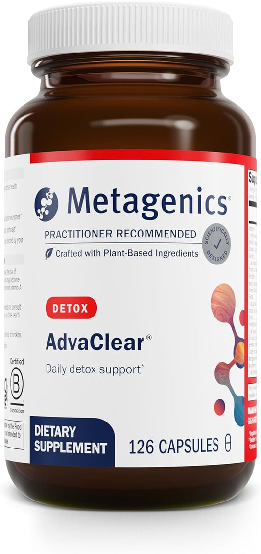 Metagenics AdvaClear - Daily Support for Detoxification* - Detox Supplements* - with Vitamin B12, Pantothenic Acid & Zinc Citrate - 126 Capsules