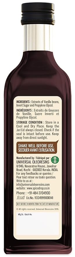 Pure Madagascar Vanilla Extract – Alcohol-Free, 1.69 Oz – 100% Natural, Rich & Aromatic – Perfect for Baking, Desserts, Milkshakes & Ice Cream – Superior to Vanilla Essence