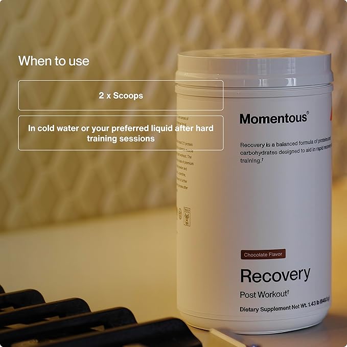 Momentous Recovery Grass-Fed Whey Protein Powder - 20 g Post-Workout Whey Isolate Protein - NSF Certified for Sport - Gluten-Free - 15 Servings - Chocolate - Package May Vary