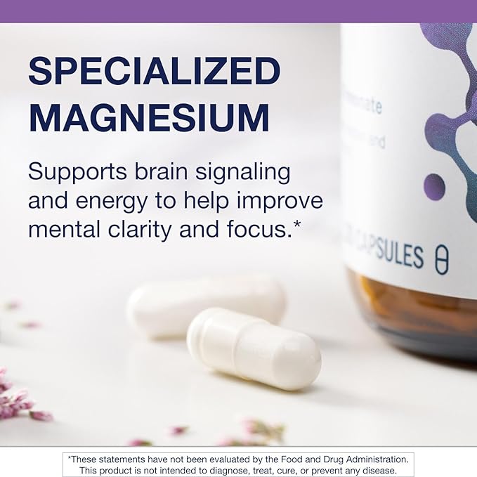 Metagenics Magnesium L-Threonate - 147 mg Magnesium as L-Threonate - Magtein Magnesium - for Brain Health* - Mineral Supplement - Non-GMO & Gluten-Free - 120 Capsules