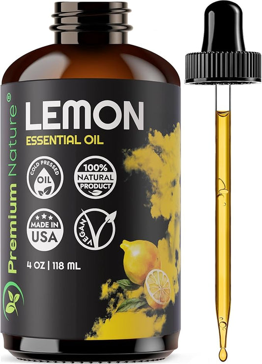Lemon Essential Oil for Diffuser Aromatherapy Oils for Laundry and for Skin Pure Essential Oils for Soap Making Lemon Oil for Diffuser Oil 4 oz