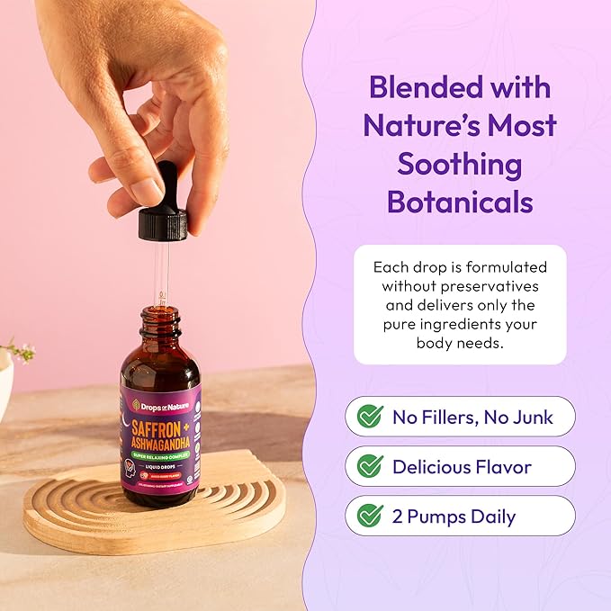 Ashwagandha and Saffron Supplement – Contains KSM 66 and Saffron Extract – Vegan, Gluten-Free, GMO-Free – Daily Herbal Ashwagandha Supplement to Support Focus, Clarity & Relaxation (Mixed Berry, 60ml)