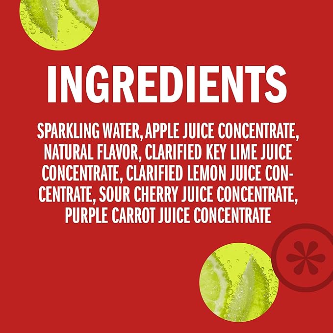 Izze Cherry Lime Straight Beverages, 8.4 FL Oz, Pack of 24