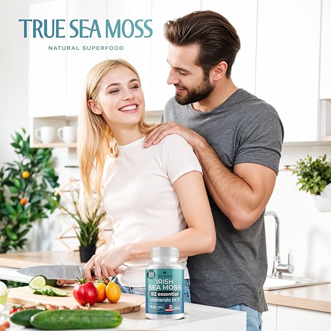Irish Sea Moss Capsules - 120 Original Capsules (1600mg) - Prebiotic Superfood - Boosts The Immune & Digestive System - Healthy Skin, Keto Detox, Gut, Joint Support