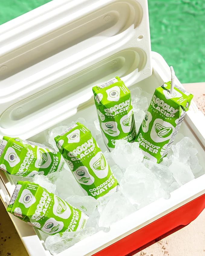 Groovy Glacier Coconut Water - Premium Quality Coconut Water - 8.45 Fl Oz - Pack of 12