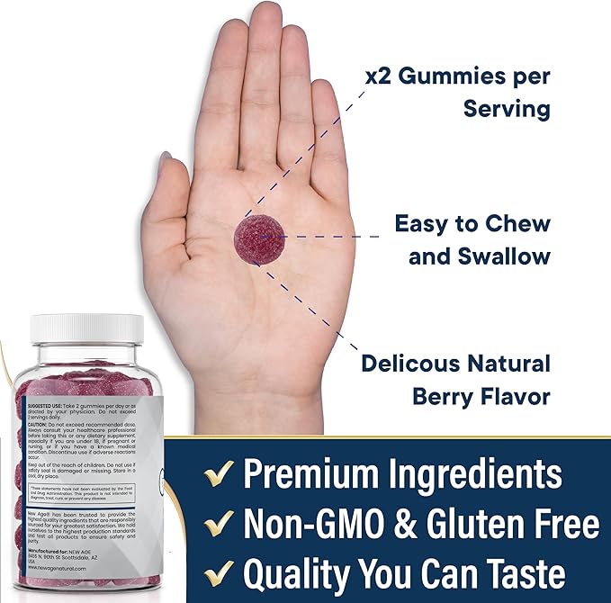 NEW AGE Zinc Gummies - 2 Pack - 50mg High Immune Booster Zinc Supplement, Immune Defense, Powerful Natural Antioxidant, Non-GMO - by New Age, 120 Count