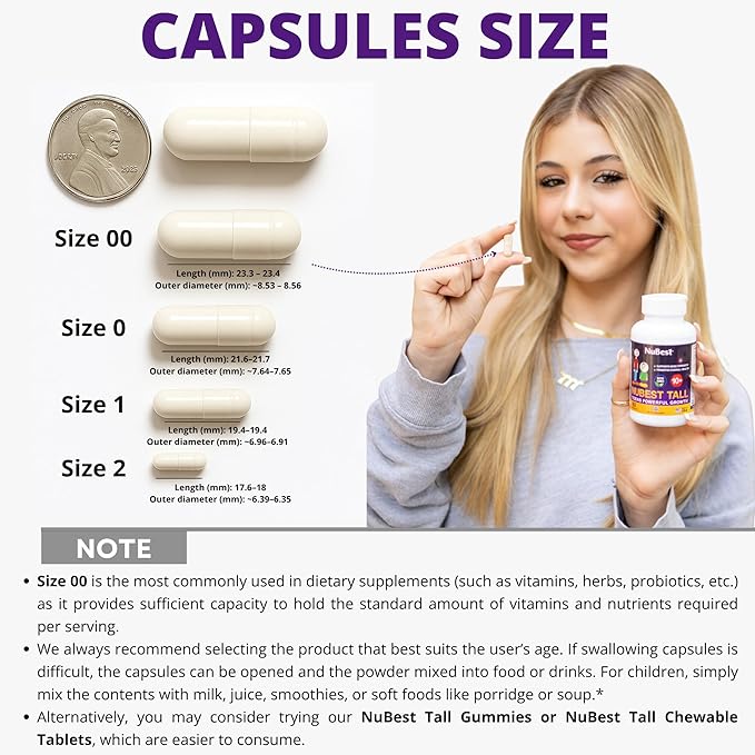 NuBest Tall 10+ - Bone Strength Supplement for Children (10+) & Teens Who Drink Milk Daily with Calcium, Vitamins & Minerals - 12 Pack