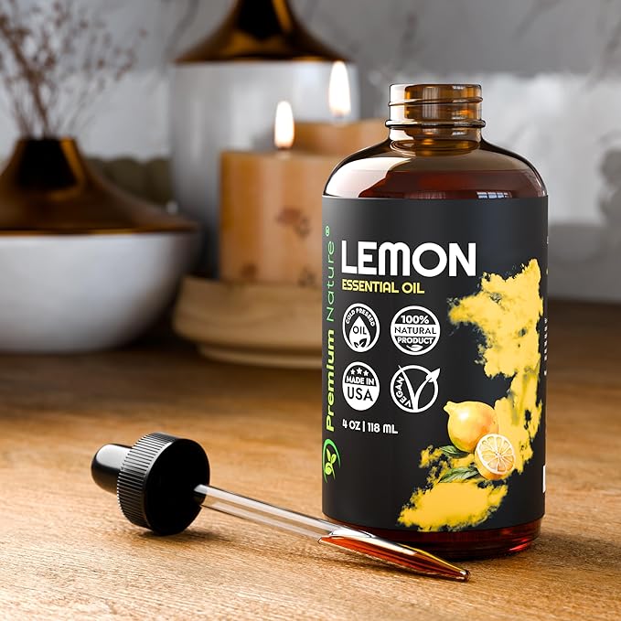 Lemon Essential Oil for Diffuser Aromatherapy Oils for Laundry and for Skin Pure Essential Oils for Soap Making Lemon Oil for Diffuser Oil 4 oz