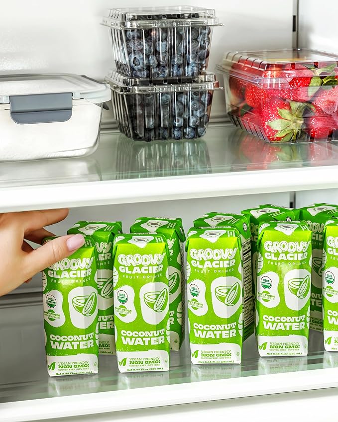 Groovy Glacier Coconut Water - Premium Quality Coconut Water - 8.45 Fl Oz - Pack of 12