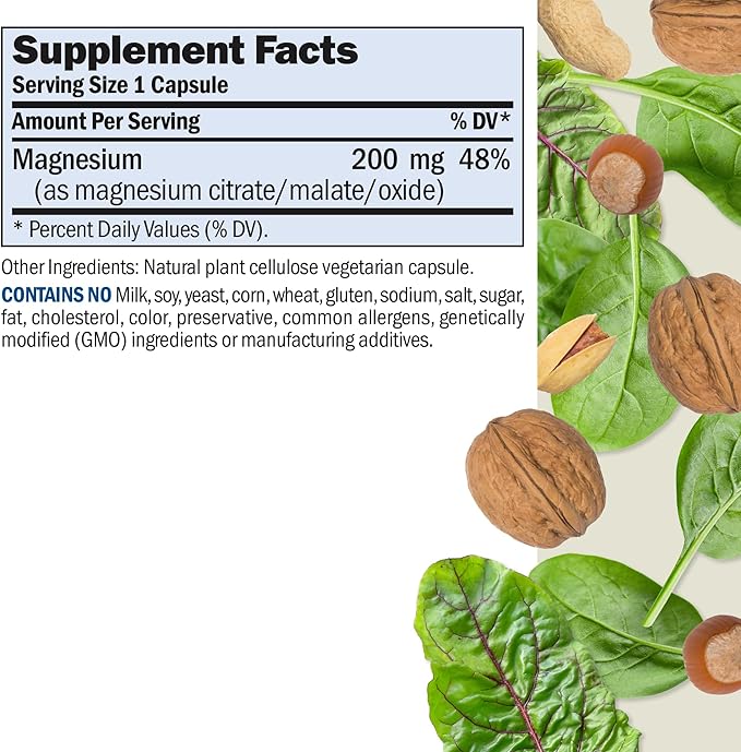 Andrew Lessman Magnesium Intensive Care 500 Capsules – 200mg Mild Ultra-Soluble Magnesium, Supports Nerves, Muscles, Brain and Heart, No Additives, Gentle to Even The Most Sensitive Stomachs