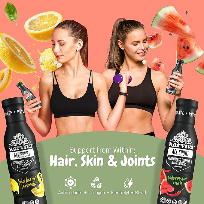 Karviva Organic Juice Cleanse & Skin Glowing Pack – Detox & Collagen Boost, Low-Sugar, High Fiber, Antioxidants & Vitamins – Ancient Remedies For Weight Control & Sugar Detox, 1–3 Day Use (6 BPA-Free Bottles, 12 oz)