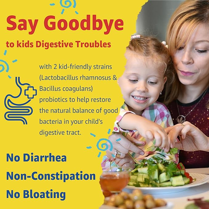 Kids Multivitamin Gummies with Iron, Sugar Free, Kids Daily Vitamins + Probiotics, Algae Omega 3 (EPA/DHA), A, C, D, Methyl B12, Folate, B6, Zinc, Biotin, for Healthy Growth, Immune Support, 60 Count