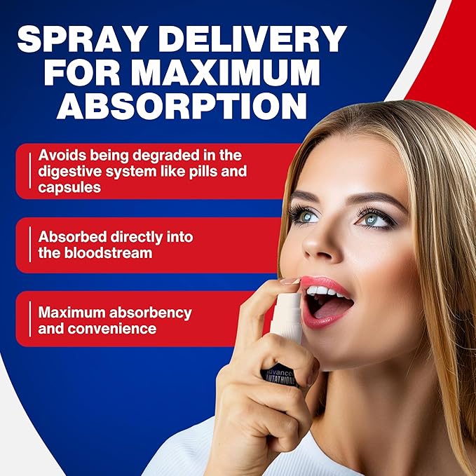 CCL Advanced Glutathione Spray & NAC Supplement, Liquid Glutathione Sublingual, N-Acetyl-cysteine Antioxidant Spray Supports Immune Health - Fresh Flavor, Non-GMO, Vegan, Gluten-Free (2 Fl Oz)