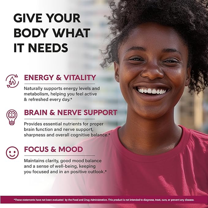 Riboflavin B2 + Vitamin B Complex for Men & Women - B12, B1, B3, B5, B6, B7, B8, B9 | Vitamin C, Choline, Inositol - B-Complex Supplement - Energy, Brain & Heart Support - Made in USA, 60 Vegan Caps