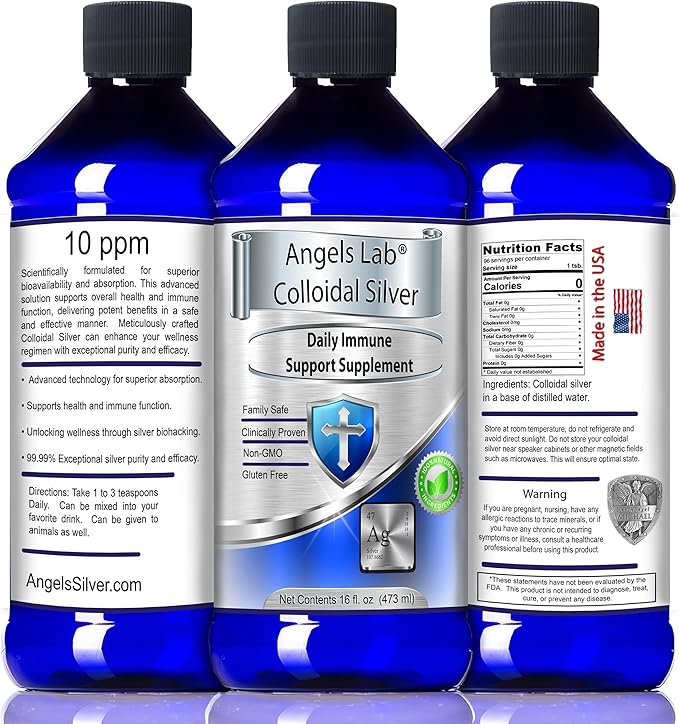 Colloidal Silver Immune Support 10 PPM Nano Liquid 16oz