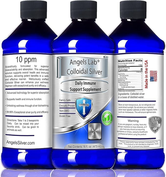 Colloidal Silver Immune Support 10 PPM Nano Liquid 16oz