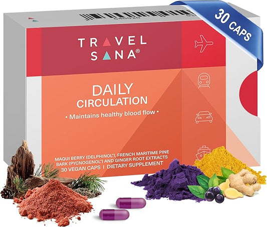 Daily Circulation | Super Antioxidants Supplement & Daily Circulatory Support | Maqui Berry (Delphinol), French Maritime Pine Bark (Pycnogenol), Ginger Root Extracts | 30 Servings