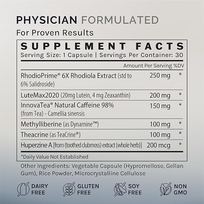 InfiniWell Focus Supplement - Breakthrough Nootropic - Aid Brain Health & Working Memory Support - Optimize Daily Neurological Processing, Mental Acuity, Energy & Cognitive Function (30 Capsules)