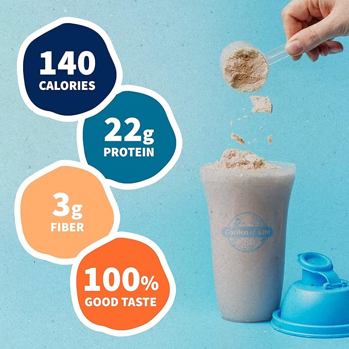 Garden of Life Protein Powder, Vegan Protein Powder, BCAA, Probiotics & Digestive Enzymes, Gluten & Lactose Free, Vanilla Chai, 20 Servings