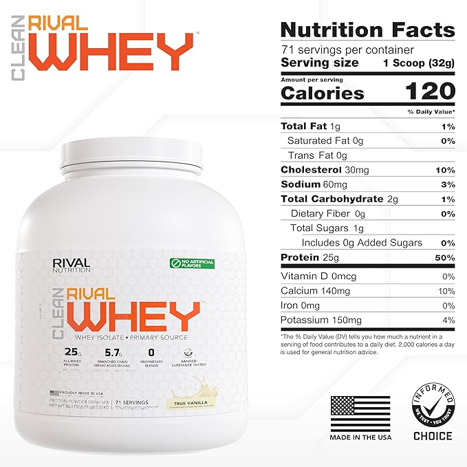 Naturally Flavored Rival Whey- True Vanilla - 5lb