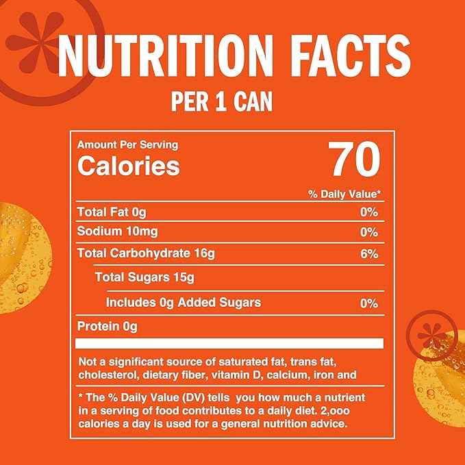 IZZE Sparkling Water Juice Beverage Blend, Mango, No Sugar Added, 8.4 FL OZ, 24 Cans