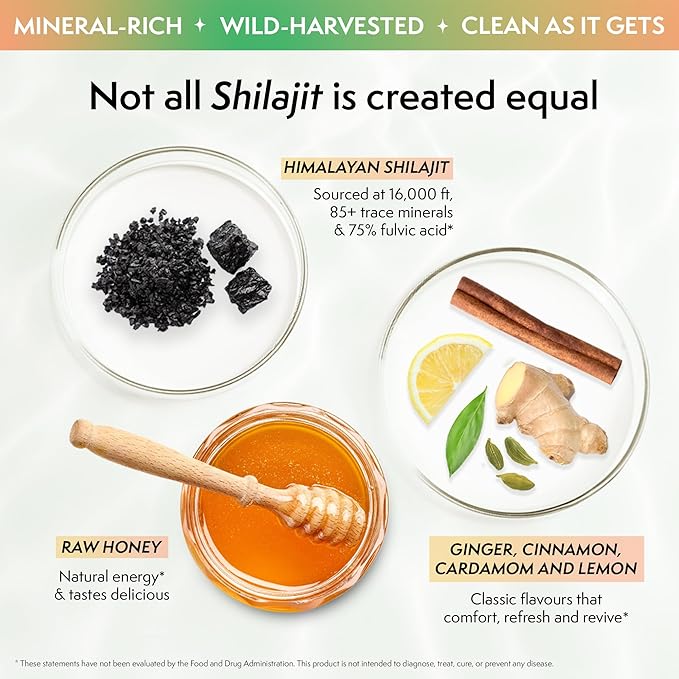 Pure Himalayan Shilajit Sticks with Honey | Discovery Set - Cardamom, Cinnamon, Ginger, Lemon | On-The-Go Natural Energy | 75%+ Fulvic Acid | 85+ Trace Minerals for Men & Women, Pack of 16