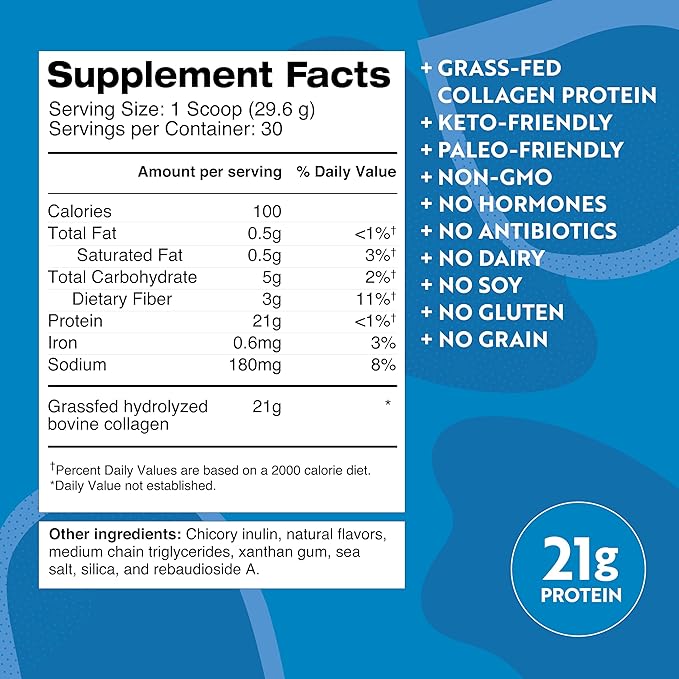 Dr. Kellyann Bone Broth Protein Powder Vanilla (30 Servings) – 21g Protein, Grass-Fed Collagen, Sugar-Free, Keto & Paleo-Friendly, 1 Pack