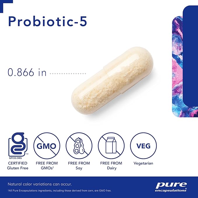 Pure Encapsulations Probiotic-5 | Dairy and Soy Free Probiotic Blend to Support Immune and Gastrointestinal Health | 60 Capsules